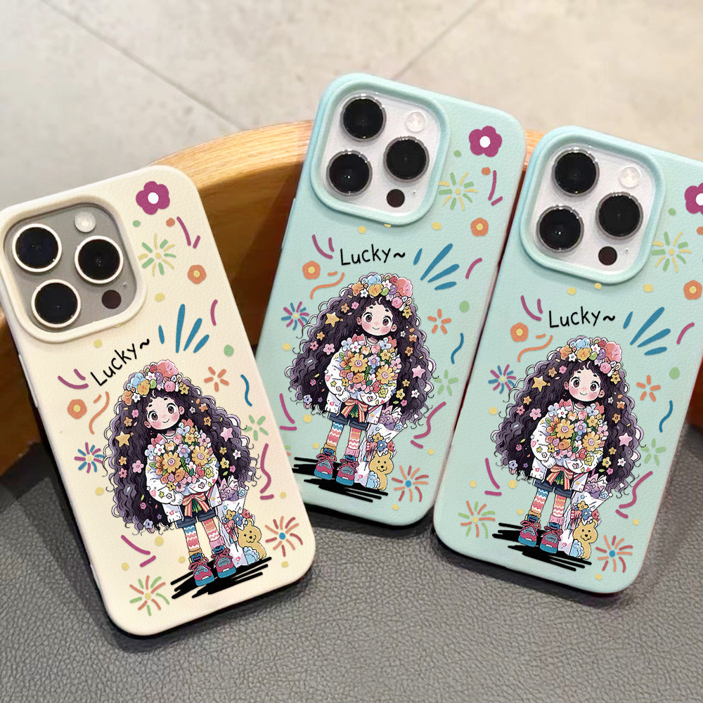 เคสโทรศัพท์มือถือfor iPhone 11 13 XR 15 Pro Max 12 14 Pro Max เปลือก iPhone 16 7 Plus 8 Plus XS Max หนังการ์ตูน