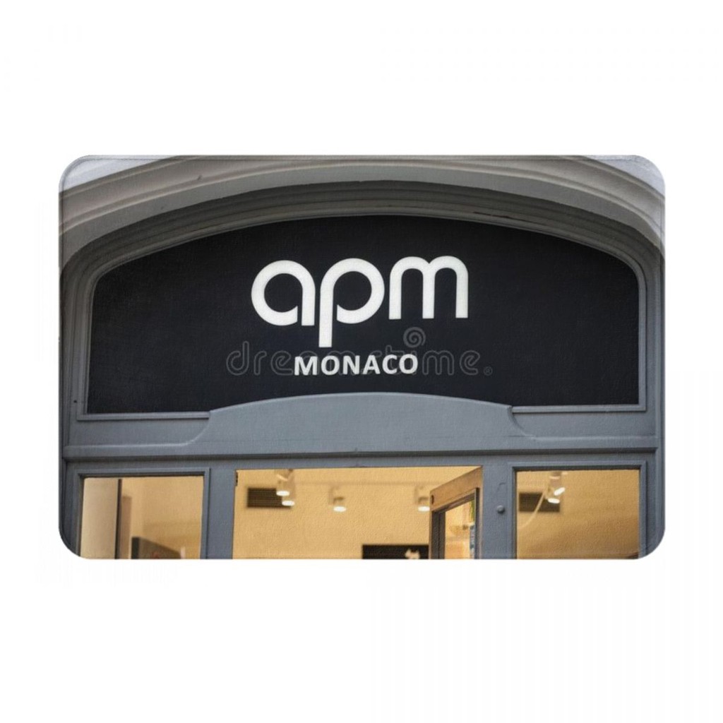 APM MONACO โลโก้ (2) ห้องน้ําพรมปูพื้นกันลื่นห้องน้ําห้องส้วมเสื่อเท้าประตูดูดซับน้ําแห้งเร็วเข้าประ