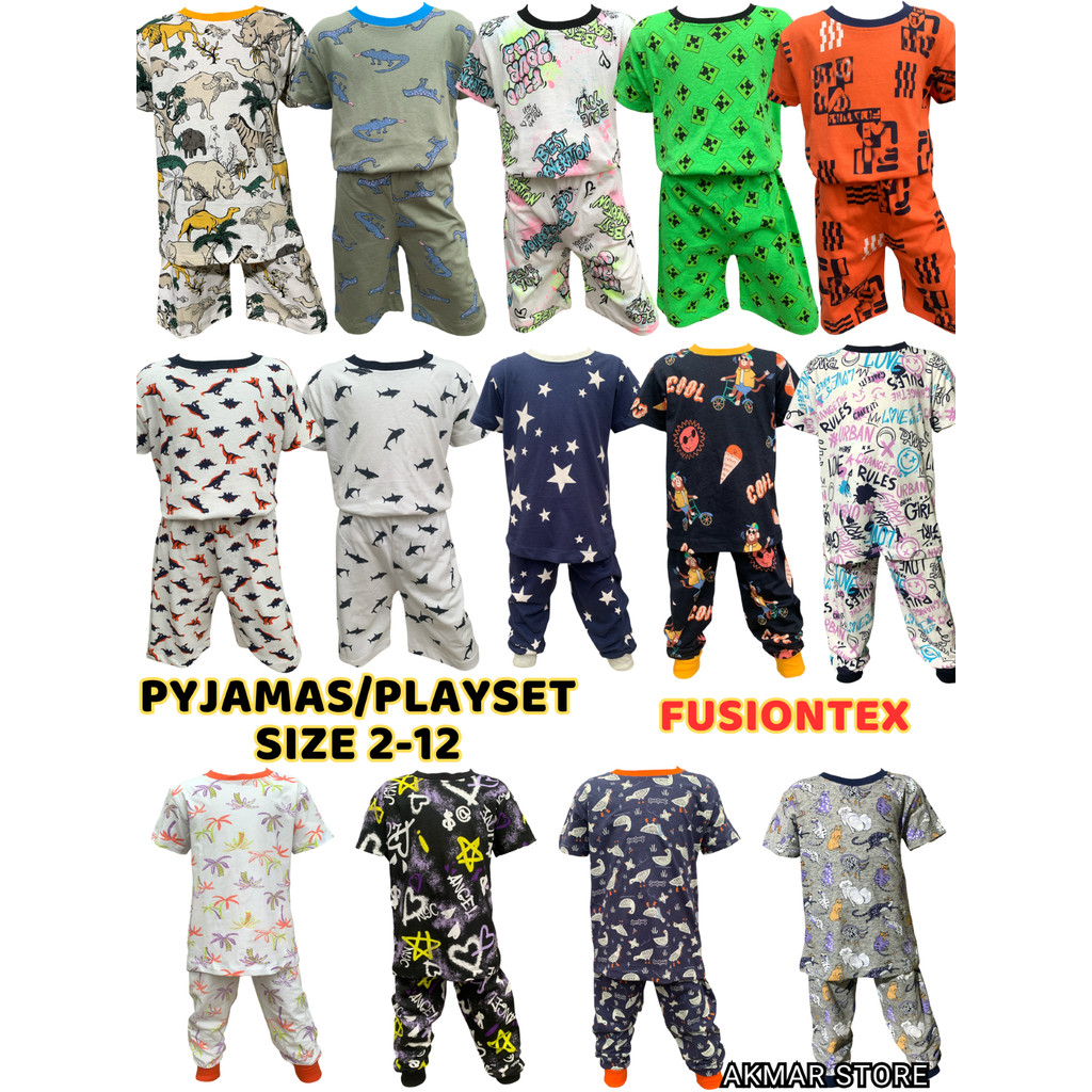 BOYS SLEEPWEAR, BRANS FUSIONTEX, SIZE 2-12, GIRLS PYJAMAS, CHILDRENS SHORTS SET, CHILDRENS PYJAMAS