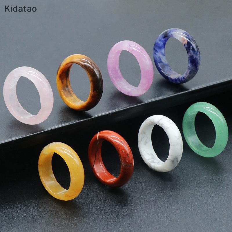 Kidatao 1 ชิ้นแหวนหินธรรมชาติประณีต Agates แหวนคริสตัลสําหรับผู้หญิงสาวแฟชั่นแหวนนิ้วมืองานแต่งงานเครื่องประดับอุปกรณ์เสริมของขวัญใหม่