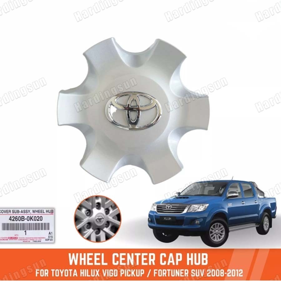 1/4 ชิ้น 4260B-0K020 สําหรับ Toyota Hilux VIGO Fortuner 2008-2012 ฝาครอบล้อ Silver Center Caps รถล้อ Hub Cap