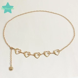 [BigHouseSea] Harajuku Punk Moon เข็มขัดโลหะผู้หญิง Vintage Punk Gothic Moon Sun เอวสูงเข็มขัดจี้เข็มขัดหญิงใหม่