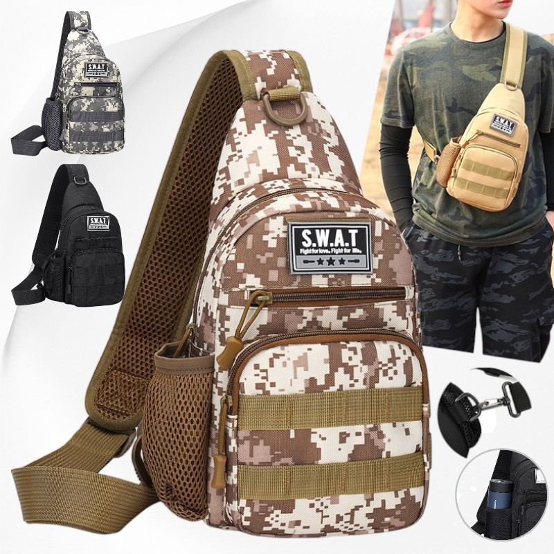 (w139)กระเป๋าคาดอก ลายพราง SWAT สะพายเท่ๆ เดินป่า ท่องเที่ยว ส่งจากไทย