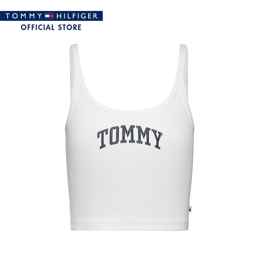 Tommy Hilfiger เสื้อกล้าม ผู้หญิง รุ่น DW0DW19289 YBR - สีขาว ทรง Cropped Fit