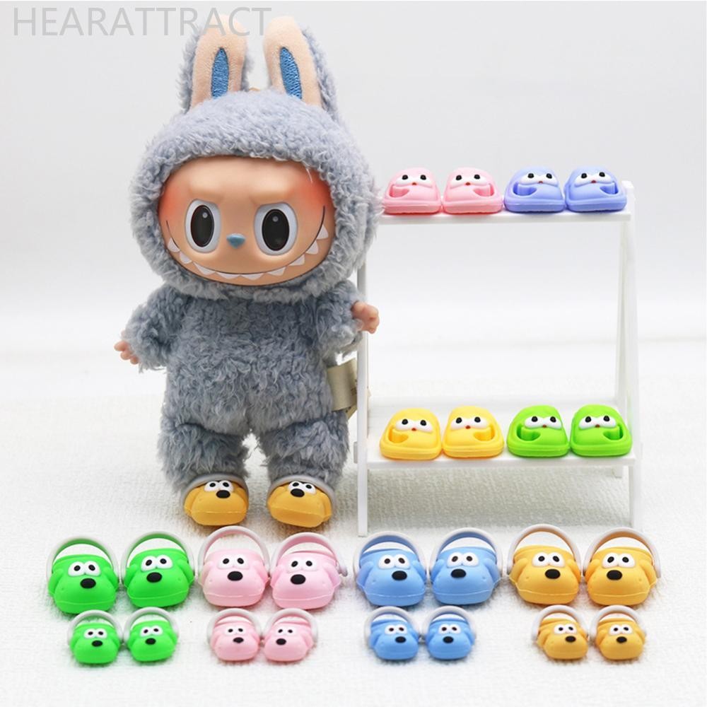 Hearattract สําหรับ Labubu รองเท้าเหมาะสําหรับ 17 ซม.ตุ๊กตารองเท้ารองเท้าแตะของเล่น Casual Sandal ตุ