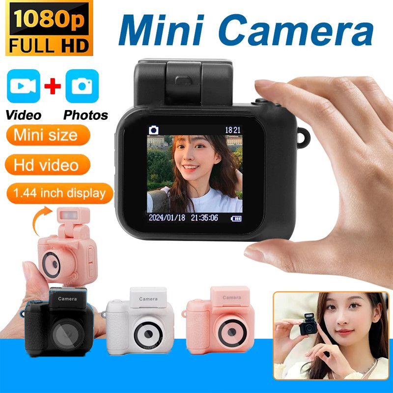 Y4000 กล้องขนาดเล็กพร้อมหน้าจอ HD 1080p พร้อมไฟแฟลชและแท่นวางแบตเตอรี่เครื่องบันทึกวิดีโอพอร์ตย้อนยุ