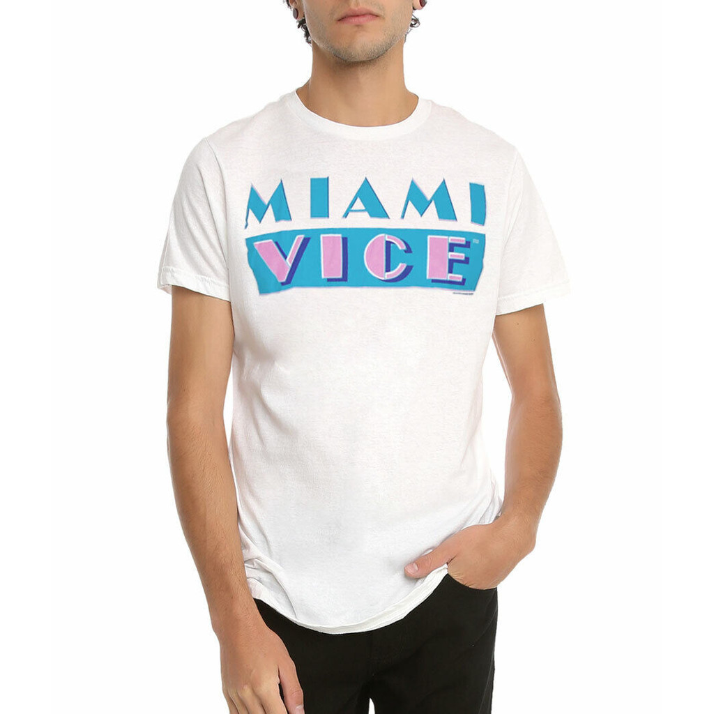 Miami Vice Classic Logo T-Shirt เสื้อผ้าผู้ชายใหม่ที่โดดเด่น