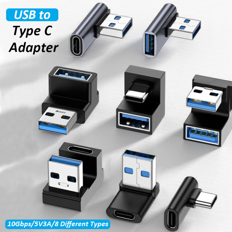 90/180 องศา USB to Type C อะแดปเตอร์ OTG Connector USB C 3.0 ชาร์จชายหญิง Converter สําหรับโทรศัพท์ Android คอมพิวเตอร์แท็บเล็ต