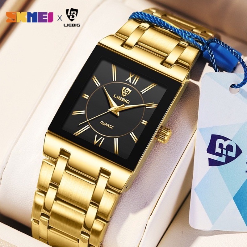 Liebig L1029 นาฬิกาสําหรับผู้หญิงควอตซ์คู่กันน้ําสแตนเลส