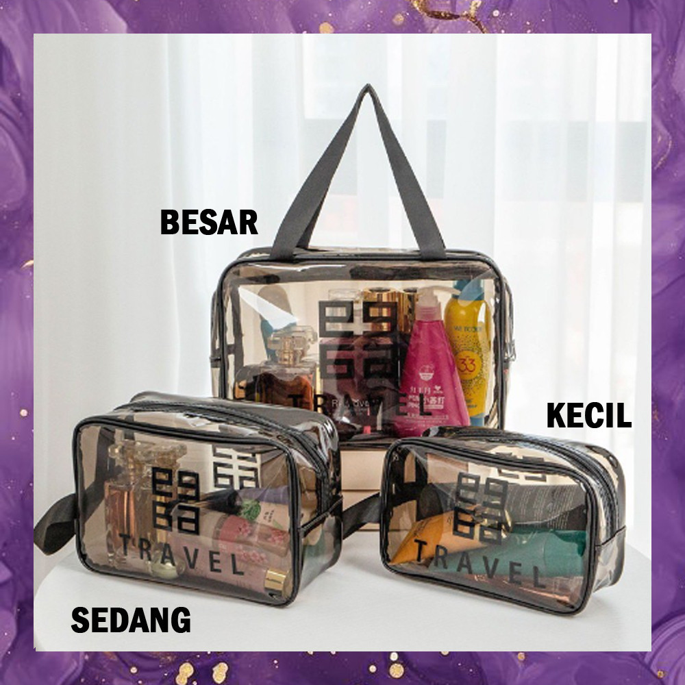 (SBA) TRANSPARKENT TRAVEL Cosmetic Bag Fitness Make Up Pouch Wallet CP0206B2