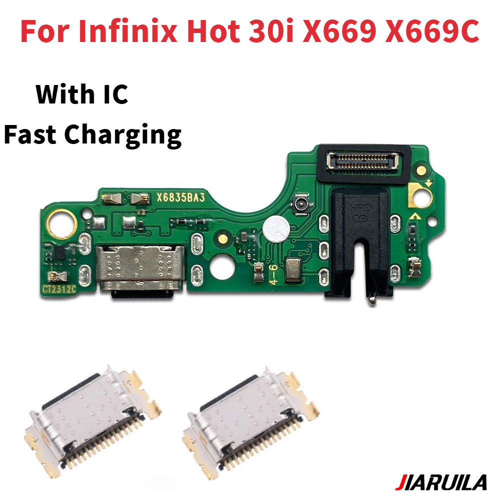 พอร์ตชาร์จสําหรับ Infinix Hot 30i X669 X669C X669D บอร์ดชาร์จ USB Flex Cable + ช่องเสียบพินชาร์จ