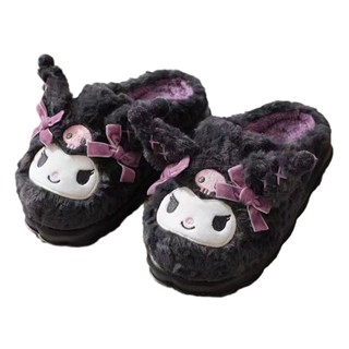 SANRIO รองเท้าแตะตุ๊กตาชินนามอนสําหรับผู้หญิงฤดูหนาวน่ารัก ซ…