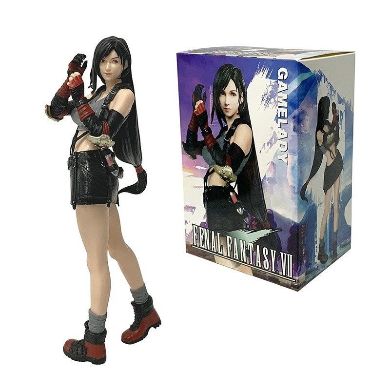 20 ซม. Final Fantasy VII เกมรูป TifaLockhart ต่อสู้เทพธิดา Tifa PVC ตัวเลขการกระทําเดสก์ท็อปตกแต่งตุ๊กตาของเล่น