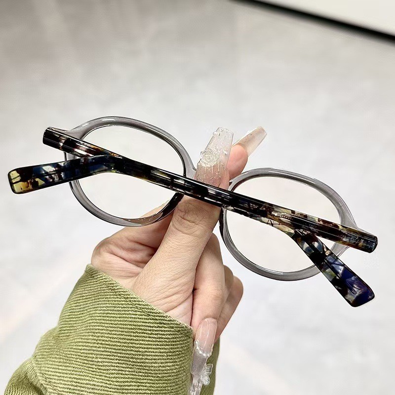 แว่นสายตาสั้น 1.56/1.61/1.67 (-50 ถึง -600-700-800-900-1000) กรองคอมพิวเตอร์และโทรศัพท์มือถือแสง ย้อนยุค รูปไข่ ตร90 กรอบแว่นตา ไม่จํากัดเพศ ยูวี400 - รูปที่ 7