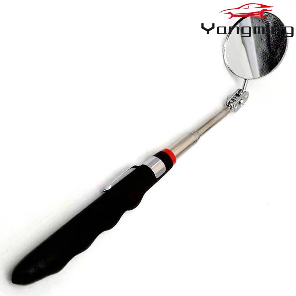 หยางหมิง กระจกตรวจสอบTelescoping, สแตนเลสสีดํากระจกกลม, ที่จับกันลื่นขยาย 24-73 ซม. เครื่องมือตรวจสอบ Home Inspector