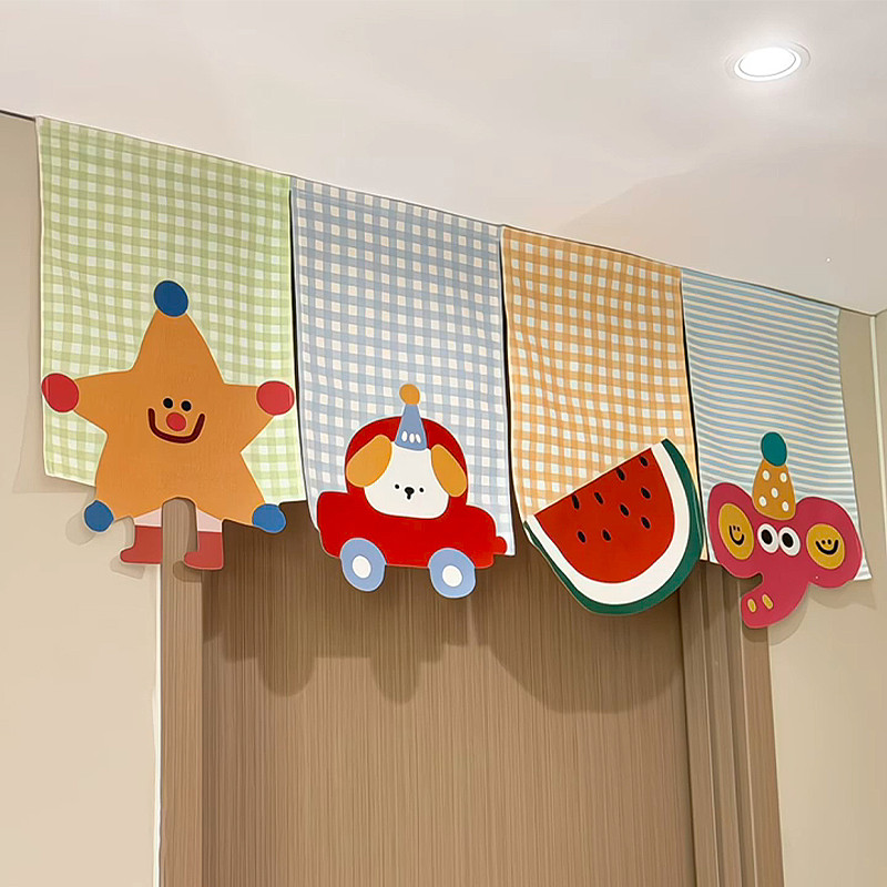 อุปกรณ์ ตกแต่งบ้าน ห้องครัวครึ่งผ้าม่านครอบคลุมผ้าผ้าม่าน ตีนตุ๊กแก ม่านประตูพาร์ทิชันม่าน ราคาถูก