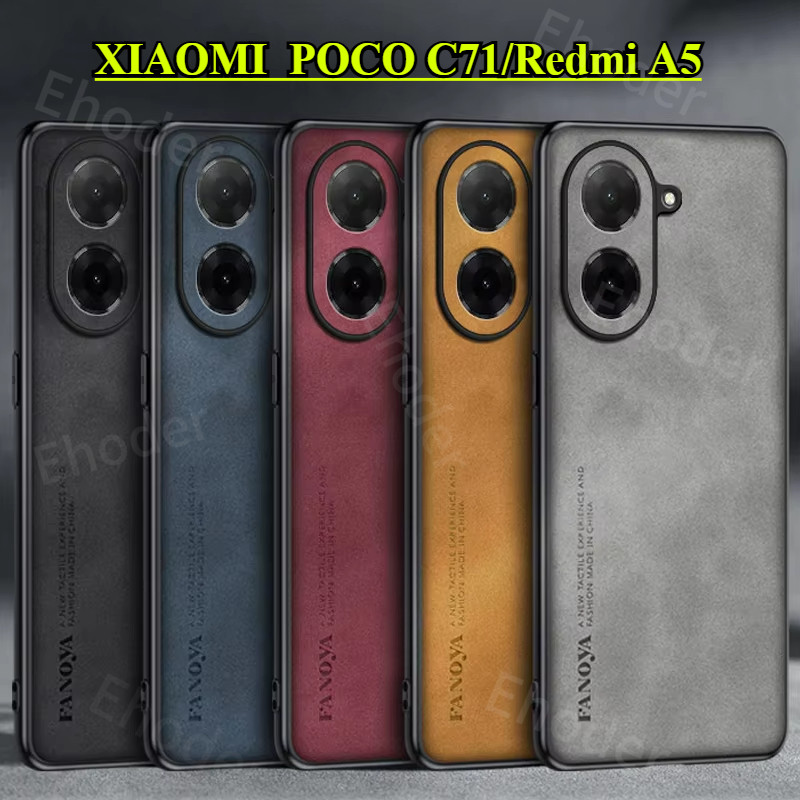 XIAOMI POCO C71 Redmi A5 2025 4G 5G เคสโทรศัพท์ Lambskin หนัง TPU ปลอกอ่อนสําหรับ POCOC71 C 71 Redmi