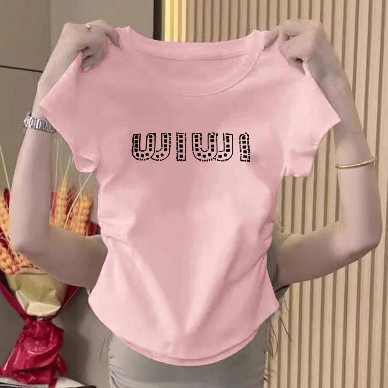 เสื้อยืดสวยๆผู้หญิง ครอปแขนสั้น คอกลม ผ้าเรย่อน  ยืดเยอะม้าก ผ้าไม่หนา รุ่น ครอปเรียบเสื้อเชิ้ตทรงสลิมเสื้อน่ารักและเรีย