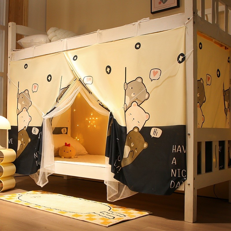 แนะนำ ผ้าม่าน 2pcs/set ราคาถูกที่สุด เข็มขัดที่มีการบังแดดและหนาผ้ากอซผ้าม่านเตียงชั้นล่างหอพักหญิงเตียงนักเรียนปิดทึบบนเ ราคาพิเศษ มีเก็บเงินปลายทาง