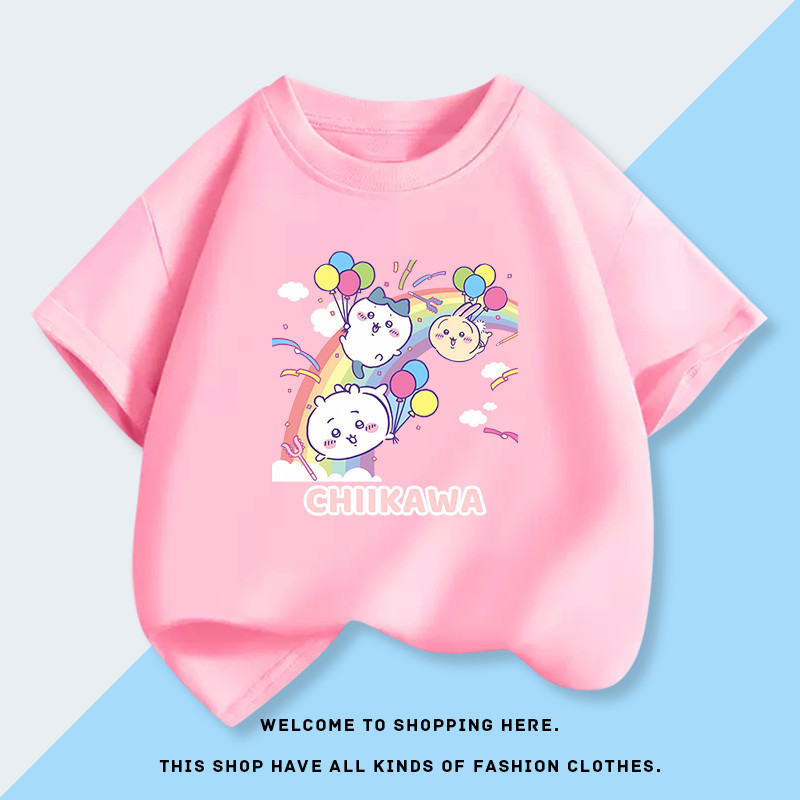 Ji Kawa อะนิเมะ Mercandise Chikawa Chikawa Chikawa Chikawa Chikawa Chikawa Chikawa Girls เสื้อยืดแขน