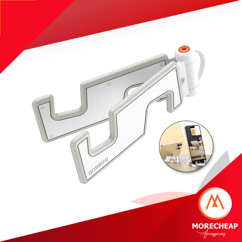🔥ส่งจากไทย🔥Baseus ที่ตั้งมือถือ โทรศัพท์ แบบพกพา Portable Series Folding Phone Stand Moon White