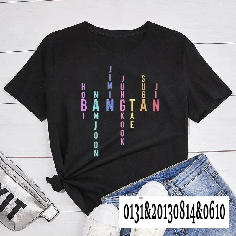 Bangtan Lid Naam เสื้อยืด Jimin Jungkook Tae Suga Namjoon Hobi Jhope Jin Bangtan เกาหลีพิมพ์เสื้อยืด