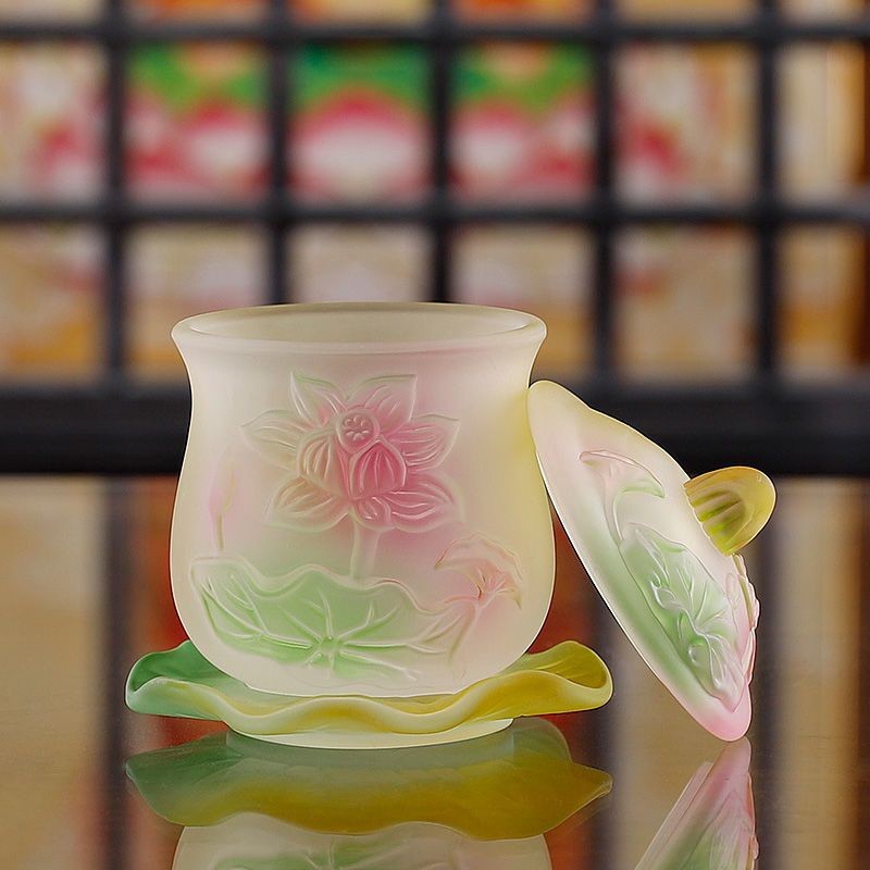 แก้วแก้ว Lotus Holy Water Cup Water Purification Cup Water Purification Cup Glass Glass Glass Glass 
