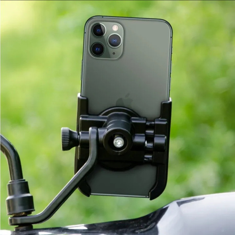 ขาจับโทรศัพท์มอเตอร์ไซด์อะลูมิเนียม ที่ยึดมือถือ ยึดกระจก ยึดแฮน แข็งแรงทนทาน หมุนได้360องศา - รูปที่ 5