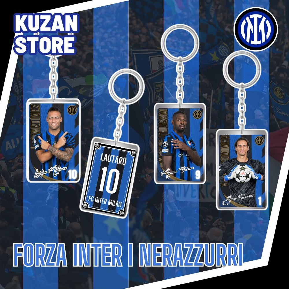 พวงกุญแจ GANTUNGAN Inter Milan 24/25 / พวงกุญแจอะคริลิคเครื่องเล่น Inter Milan / พวงกุญแจฟุตบอล (Sea