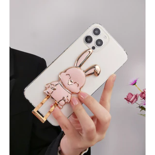 น่ารัก ที่วางโทรศัพท์มือถือ ลายการ์ตูนกระต่าย สามารถจับคู่กับโทรศัพท์มือถือทุกรุ่น แบบสติกเกอร์ พับได้ แบบสร้างสรรค์