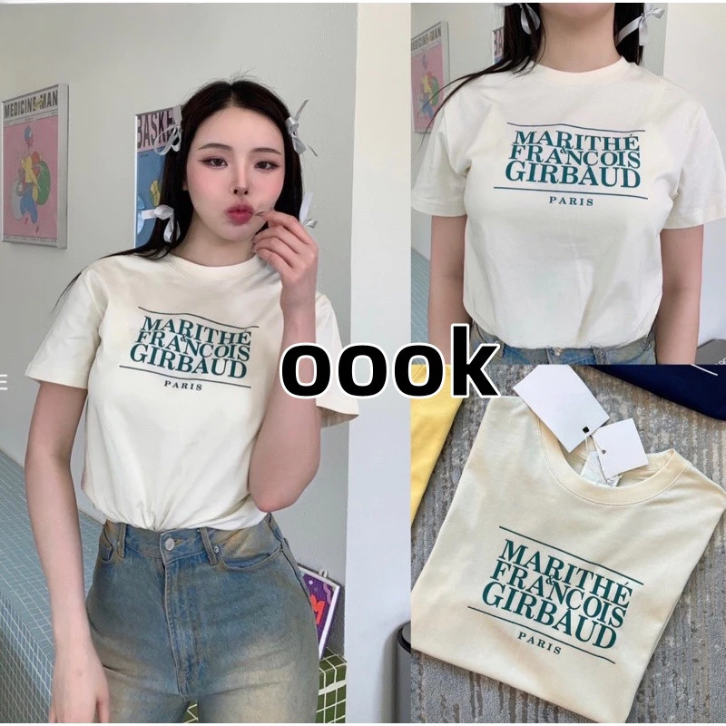 (จัดส่งตลอด 24 ชั่วโมง)OOOK Official พร้อมส่ง👕Marithe - W Classic Logo Tee เสื้อยืดสุดฮิตเนื้อผ้าดีมาก (งานเทียบแท้)