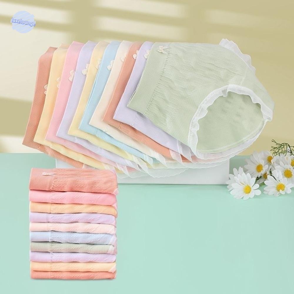 หรูหรา 8ชิ้นผู้หญิงกางเกงชุด,เอวต่ําชุดชั้นใน รัฟเฟิล กางเกงใน,หวานชุดชั้นในหญิงสีสุ่มสบายโบว์กางเกง ผู้หญิง