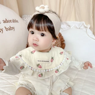 Berma Baby ผ้าซับน้ำลายเด็ก รูปร่างกลีบ ดูดซับน้ำได้ดี ผ้าฝ้าย นิ่ม มีกระดุมติด ผ้ากันเปื้อนน้ําลาย