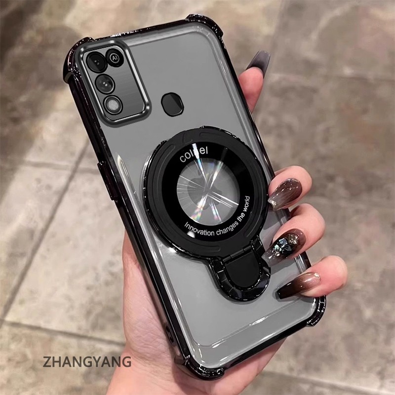 สําหรับ infinix Hot 10 Play Hot 11 Play Hot 9 Play TPU electroplated ใหม่ U วงเล็บเลนส์แม่เหล็กป้องก