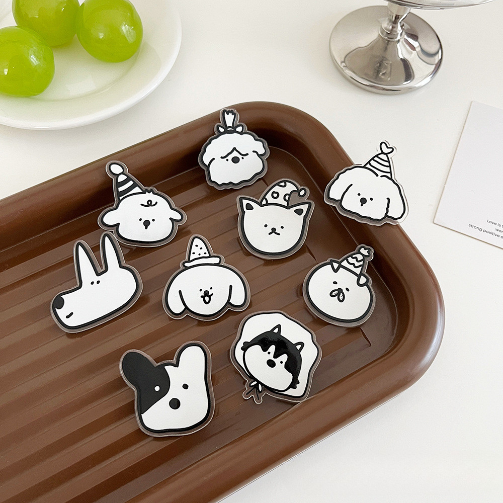 10 pcs การ์ตูนอะคริลิคเข็มกลัดลูกสุนัขลูกแมวเข็มกลัดกระเป๋าตกแต่งสุนัขเข็มกลัดแมวตกแต่ง brooth