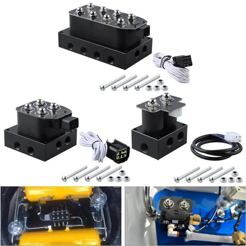 12V Solenoid วาล์ว Air Ride Suspension Manifold วาล์ว 0-200psi/0-300psi นิวเมติกโช้คอัพสําหรับ Auto Fast Control fbss