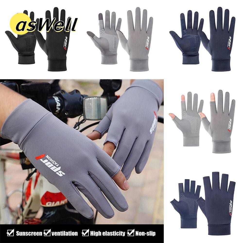 ASWELL ถุงมือสําหรับขับรถไม่ลื่นระบายอากาศถุงมือขี่ป้องกันรังสียูวี