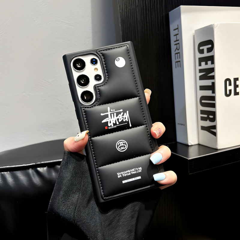 SAMSUNG สําหรับSamsung classics STUSSSY Black Ball 8 ลูกเต๋าสําหรับSamsung Galaxy S25 Ultra S25 + S24U S24 + S23 S22u S22 + ลงแจ็คเก็ตกันกระแทกSoft Touch 3DวัสดุขอบAnti Slip Design