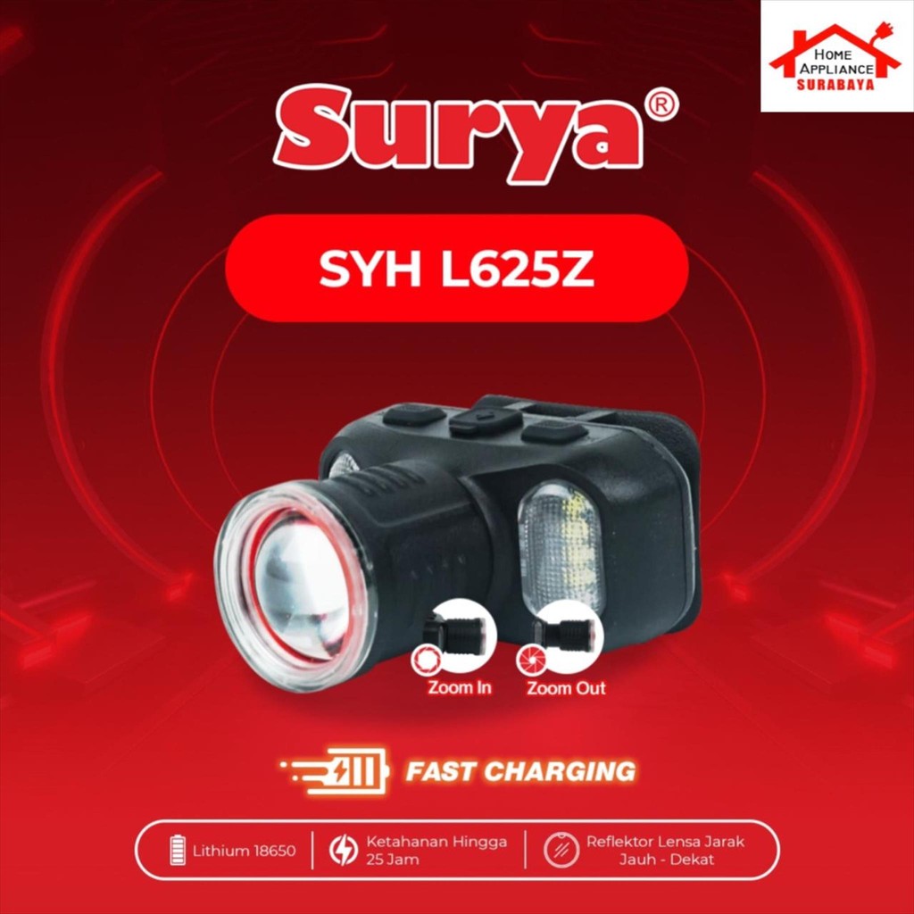 CAHAYA SURYA ไฟหน้า LED ไฟหน้า ZOOM 62W - แบตเตอรี่ลิเธียม 62 วัตต์ 3.7V 3000mAh SYH L625Z / L 625 Z