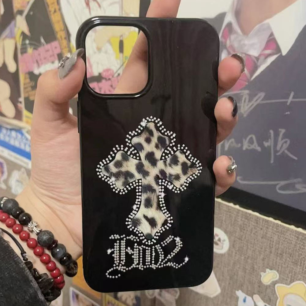 ยุโรปและอเมริกา niche retro แฟชั่นเสือดาว cross สําหรับ iphone กรณี 16Promax 15 15promax 14promax 14plus 13pro 13promax 11 11pro 12promax 12mini XR 7p 8plus