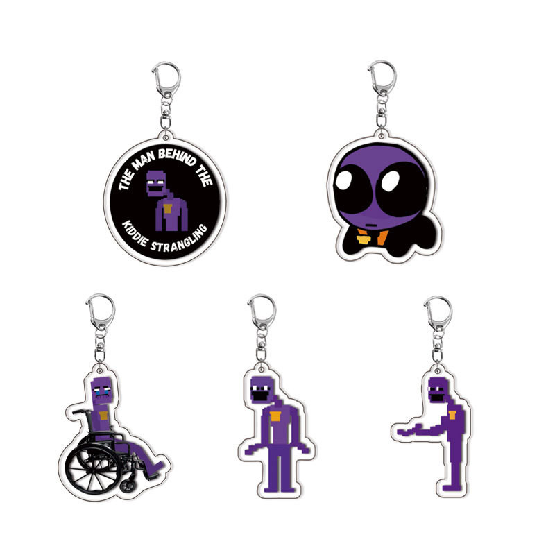 [Interlayer] Purple Clothes Man; จี้พวงกุญแจอะคริลิค Freddy สีทอง
