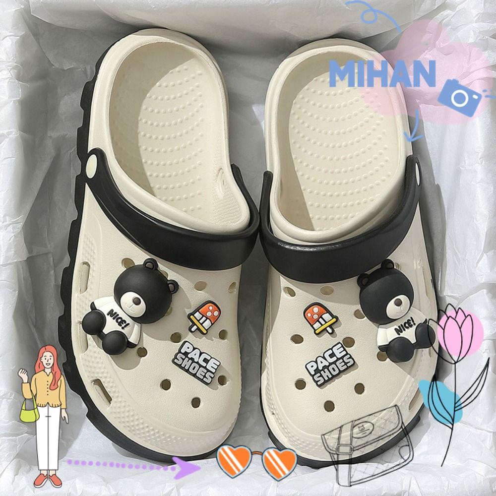 รองเท้าแตะ MH, รองเท้ารูพื้นหนาตกแต่ง DIY, รองเท้าแตะชายหาด PVC ส้นสูงกันน้ําผู้หญิง