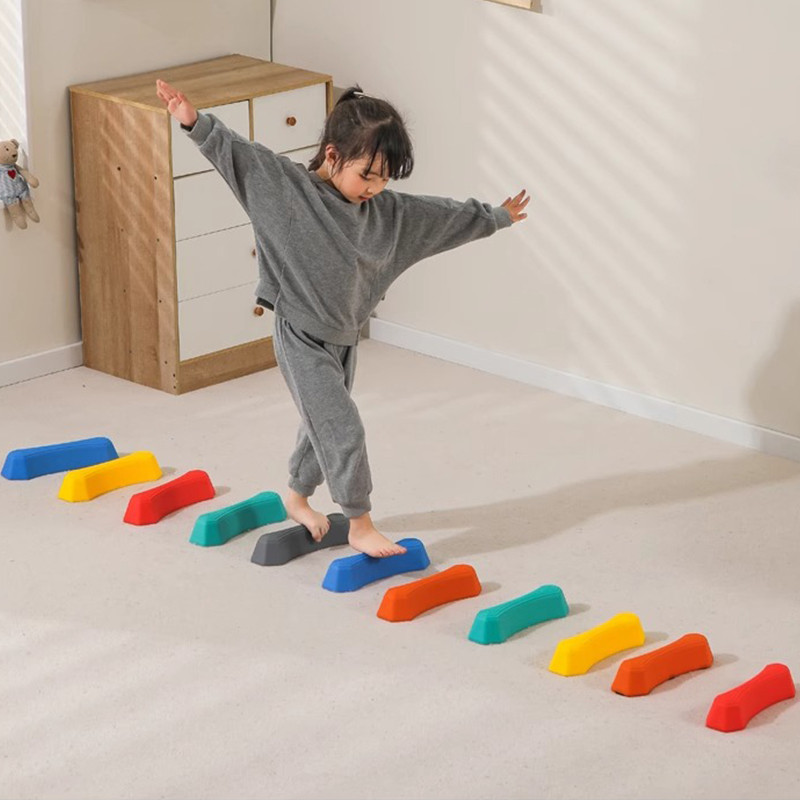 6 ชิ้นสี balance beam เด็ก Stepping Stone balance Sensory การฝึกอบรมสัมผัสอุปกรณ์ของขวัญวันเกิดเด็กกีฬากลางแจ้ง