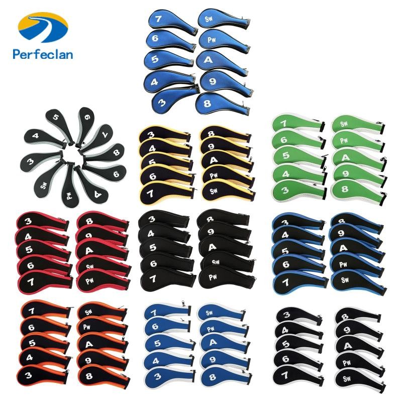 Perfeclan 10x Golf Iron Headcover Golf Club Head Cover Putter Sleeve สําหรับกีฬากลางแจ้งการฝึกอบรม