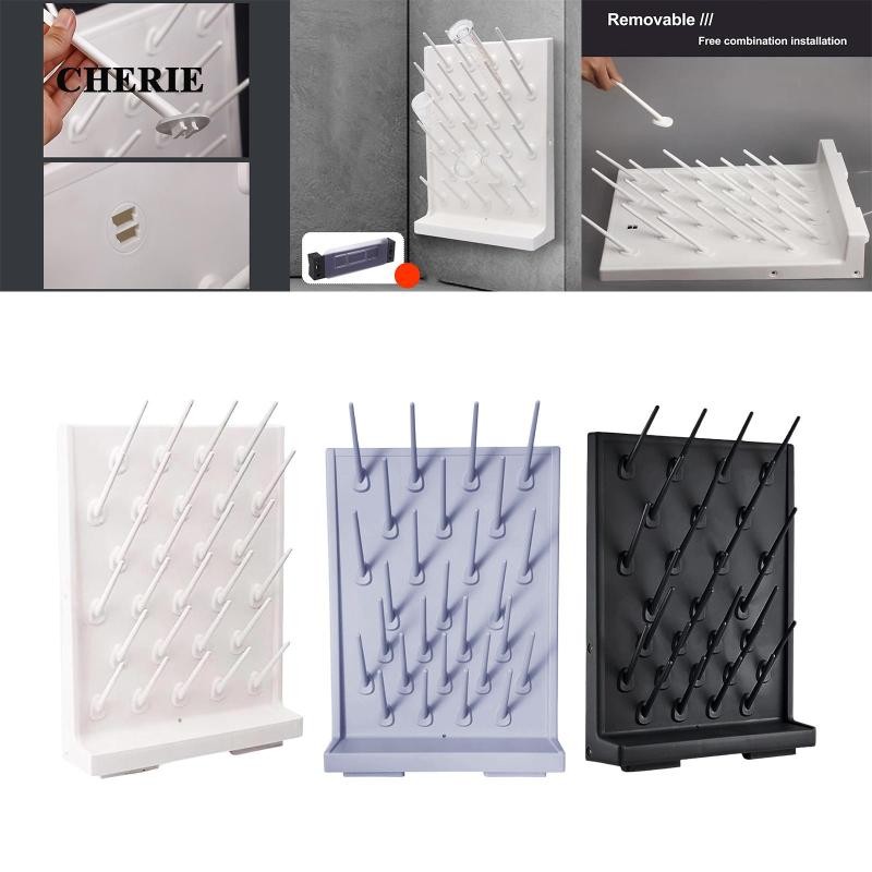[Chery] Lab Drying Rack พร้อม 27 หมุดที่ถอดออกได้อเนกประสงค์หลอดทดลอง Draining Rack