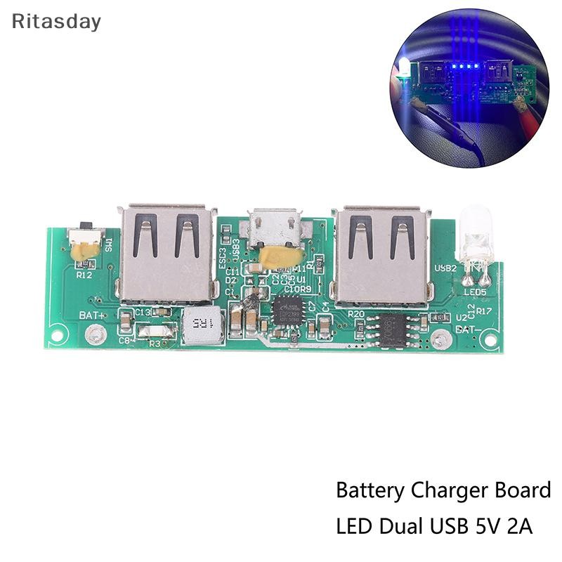 Ritasday Dual USB 5V เมนบอร์ดมือถือ EDP2339 การควบคุมหลักแผงวงจรโทรศัพท์พร้อมไฟ LED DIY อุปกรณ์เสริมใหม่