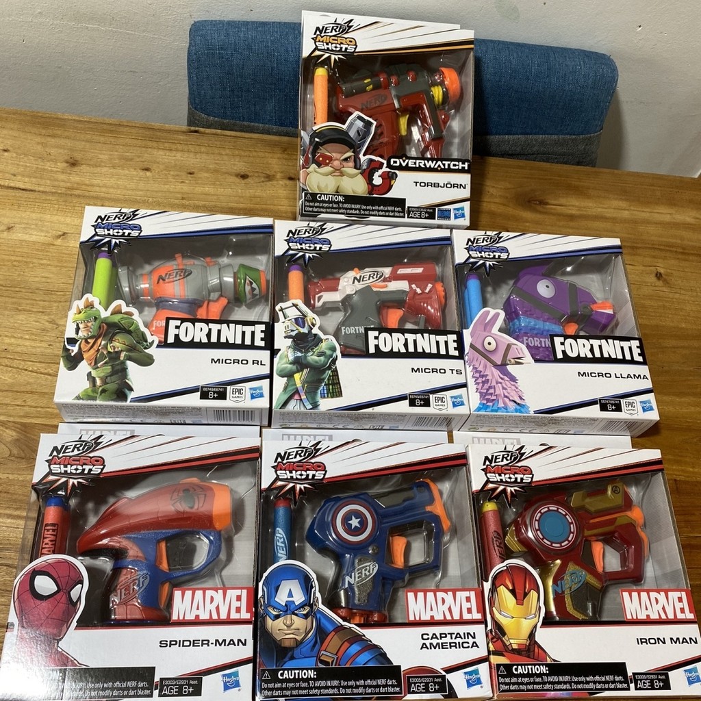 hasbro nerf fortnite nerf อะไหล่ nerf หน่วยปล่อยหมาป่าความร้อน Marvel American Iron Man Spider-Man F