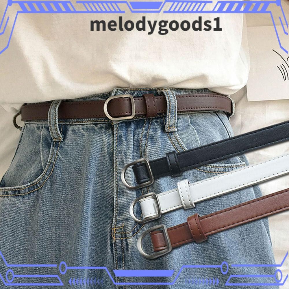 Melodygoods1 เข็มขัดหนังแฟชั่น Retro Luxury Design สายรัดเอวบาง