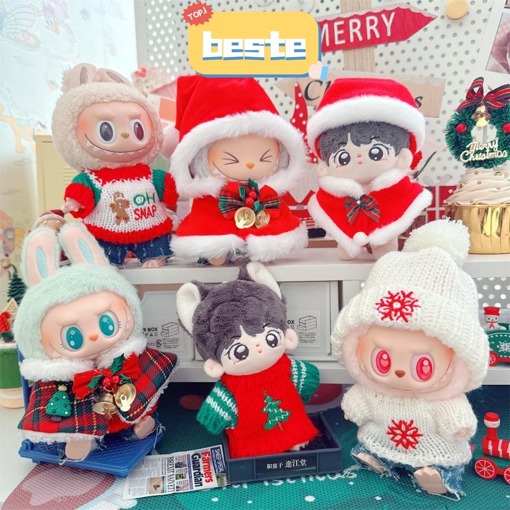 เสื้อผ้าตุ๊กตา BESTE Labubu Time To Chill Filled เครื่องประดับตุ๊กตาผ้าคลุมไหล่ต้นคริสต์มาส|Cos Gift เสื้อผ้าตุ๊กตาทํามือทํามือ