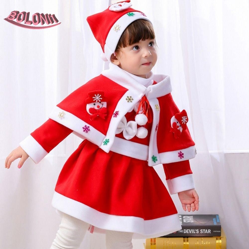 โบ ซานตาคลอสคอสเพลย์เครื่องแต่งกาย,หมวกแขนยาวเด็กเสื้อผ้าคริสต์มาส,สร้างสรรค์ขนแกะกุทัณฑ์ฤดูหนาวทนกว่าเด็กคอสเพลย์เสื้อผ้าคลับ
